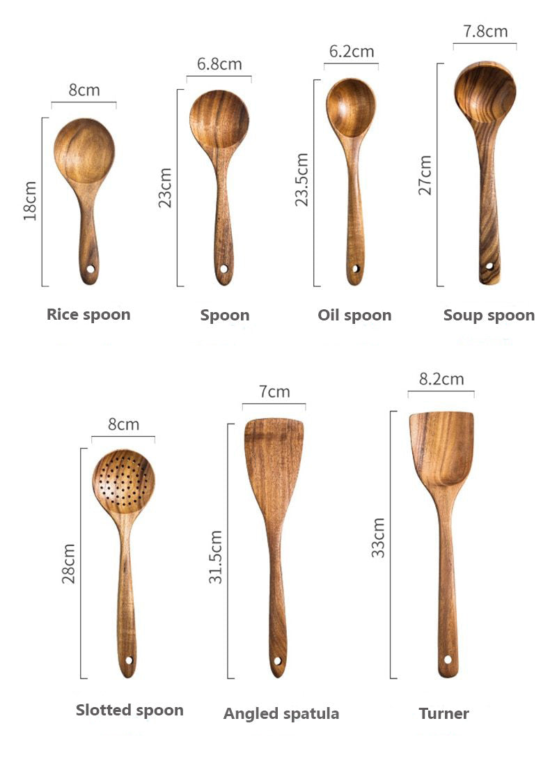 Eco-Friendly Wooden Kitchen Utensils Set