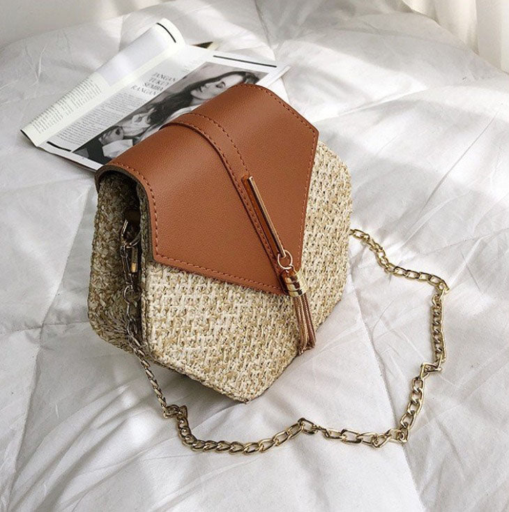 Handwoven Straw Crossbody Bag