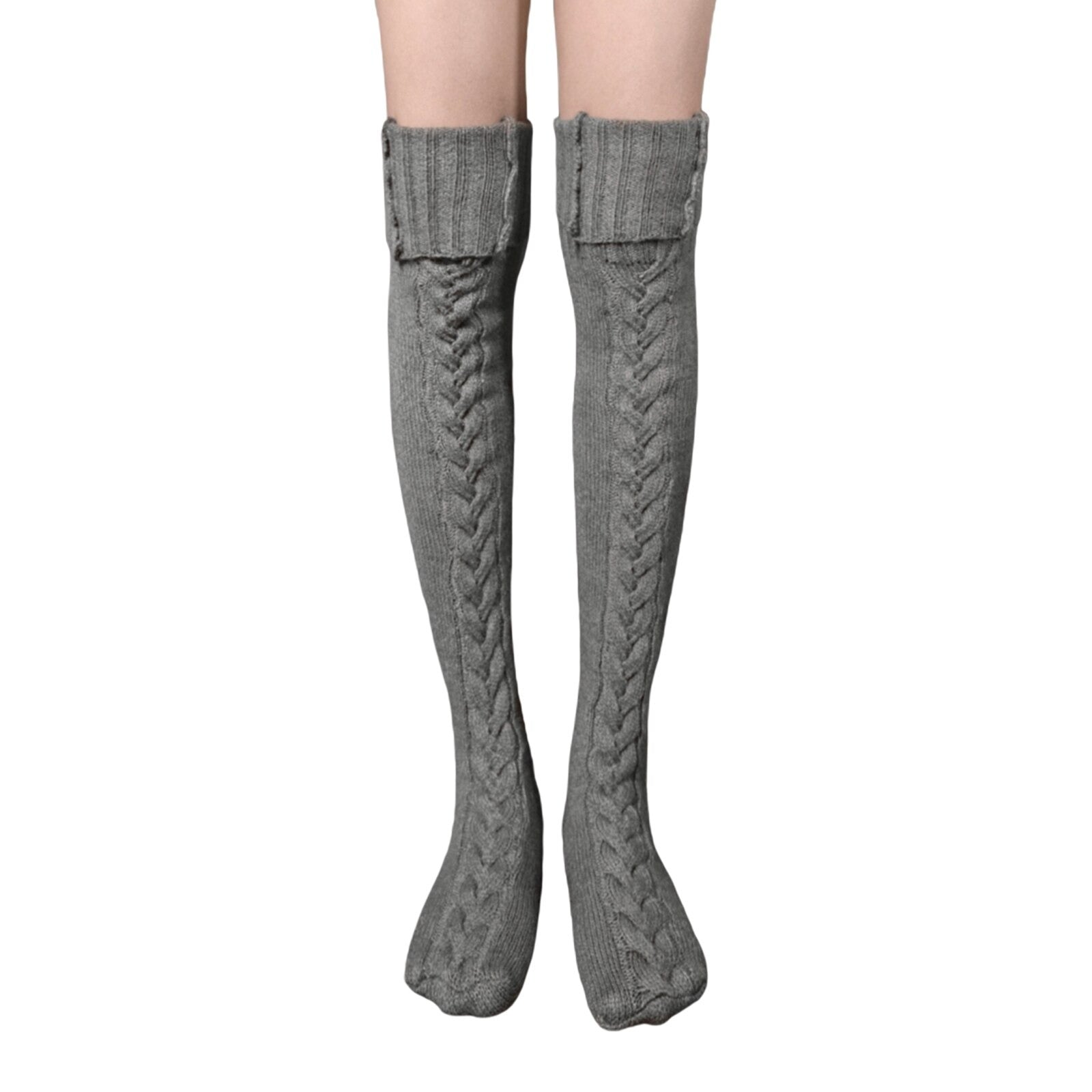 Cozy Braid Detail Knee Socks