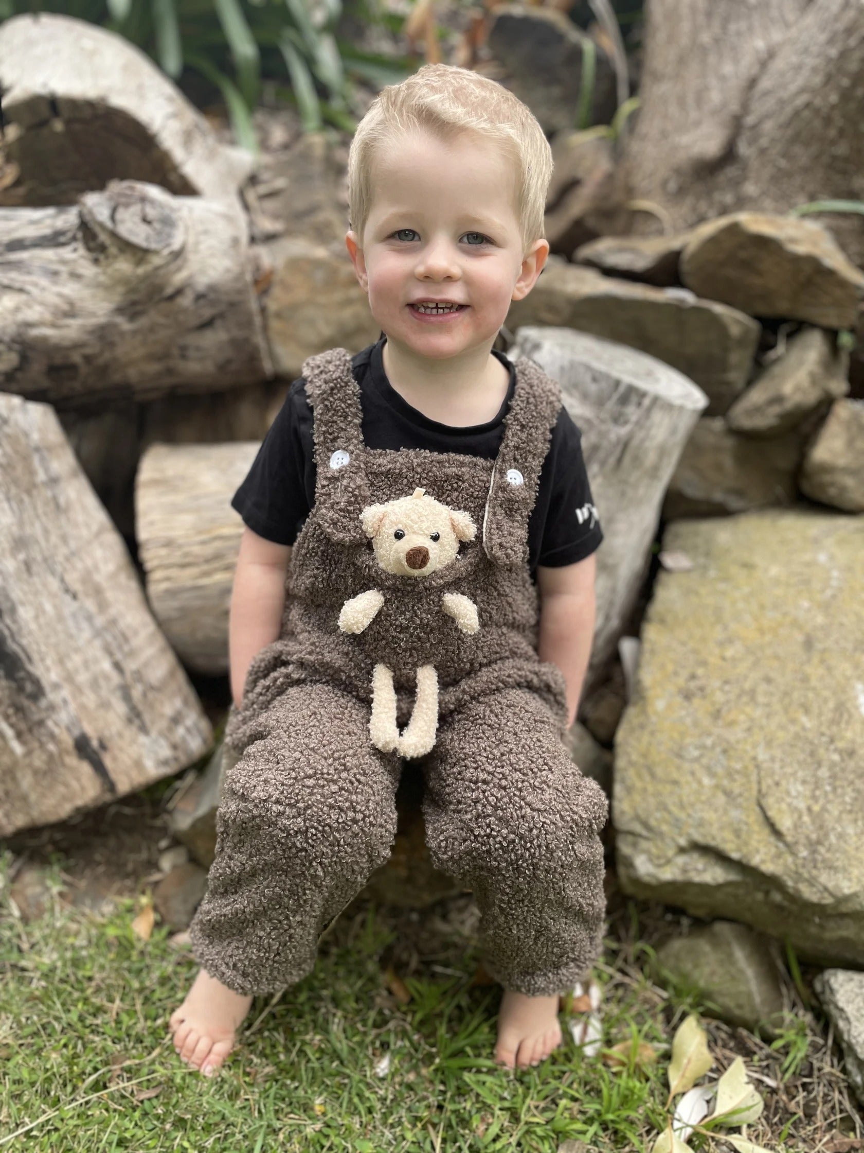 Kids Adorable Bear Overalls