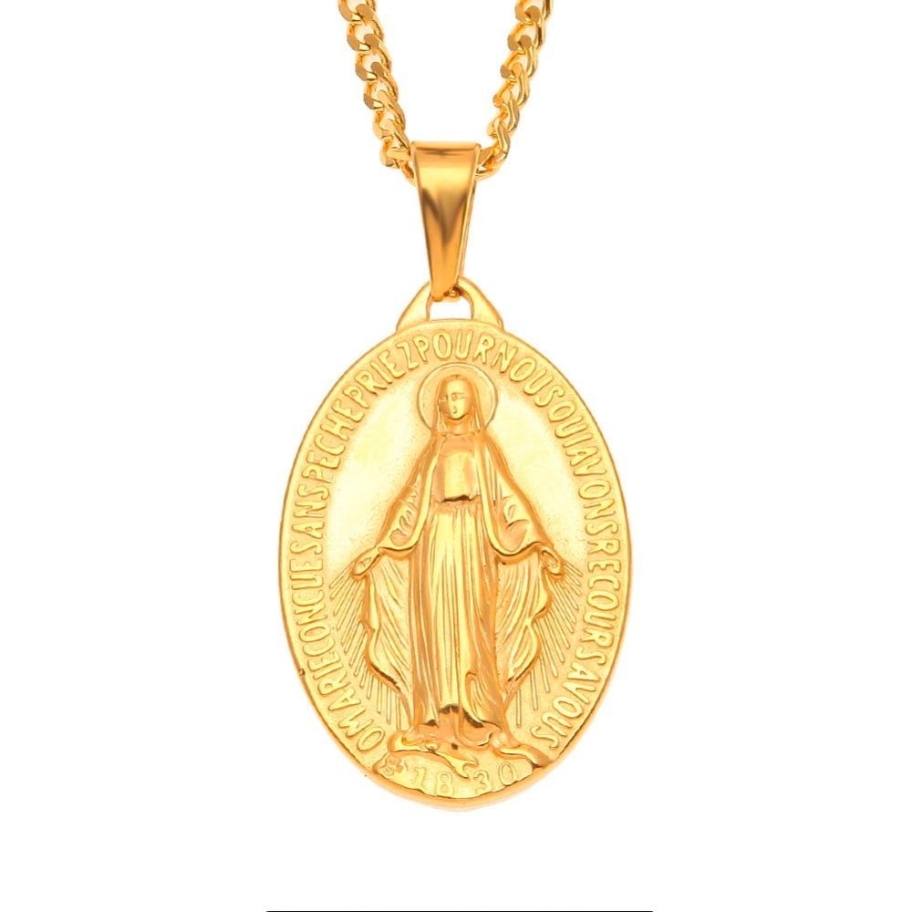 Virgin Mary Stainless Steel Necklace