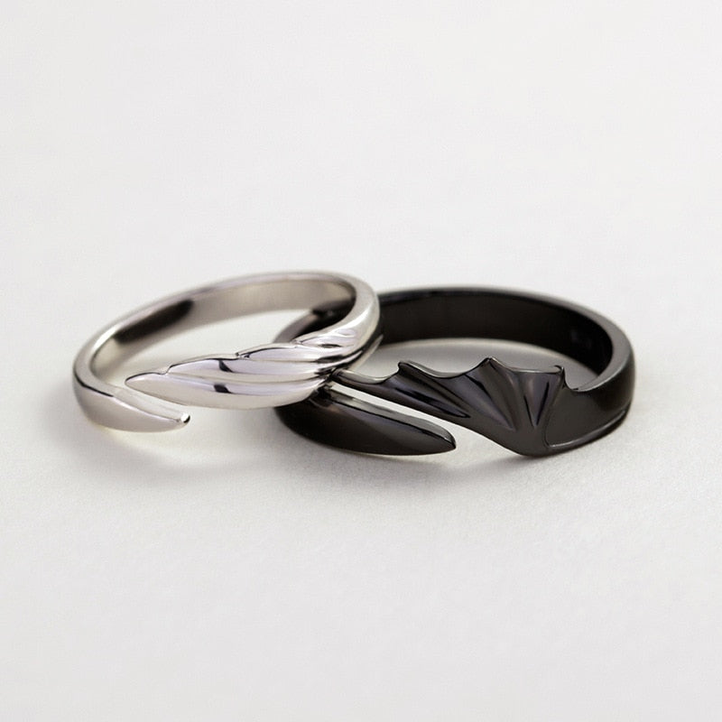 Angel & Devil Wings Couple Rings