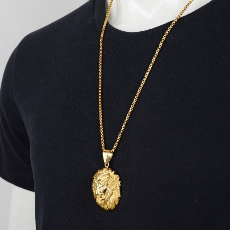 Lion Warrior Pendant Necklace