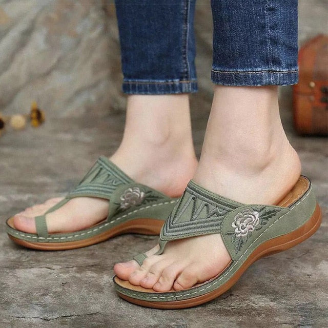 Nature-Inspired Embroidered Sandal