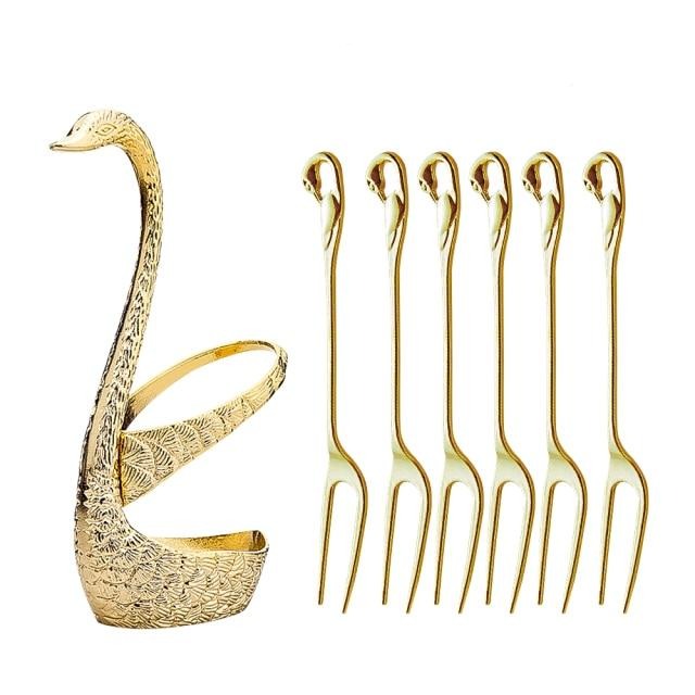 Swan-Inspired Dessert Flatware