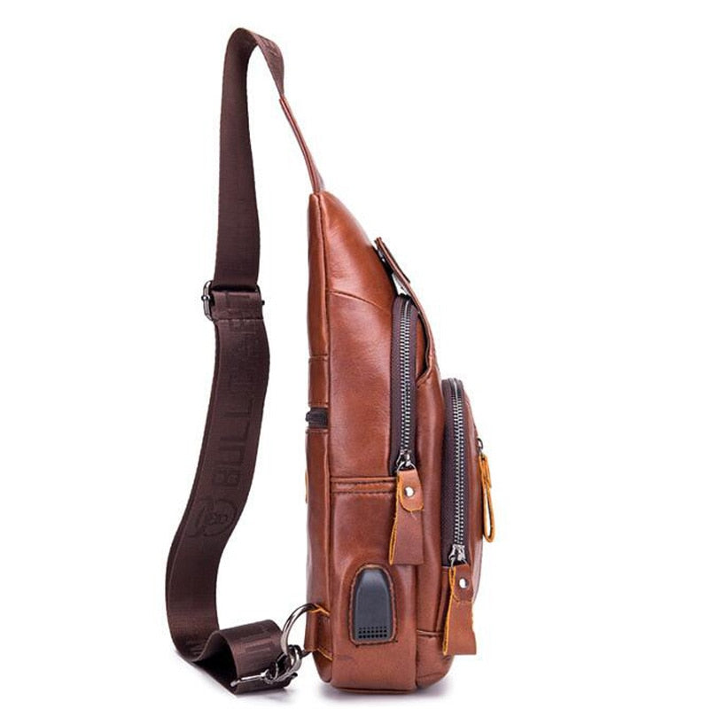 BullCaptain Genuine Leather Sling Bag