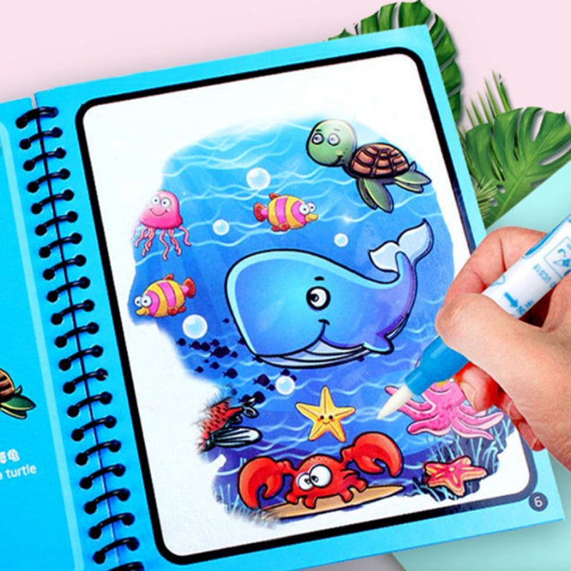 Kids Reusable Magic Water Coloring Book