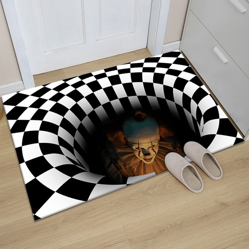 3D Halloween Clown Vortex Carpet