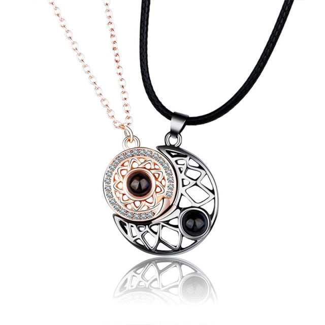 Magnetic Sun & Moon Couple's Necklace