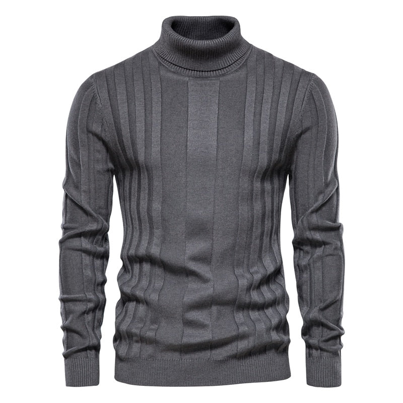 Mathis Textured Stripe Turtleneck