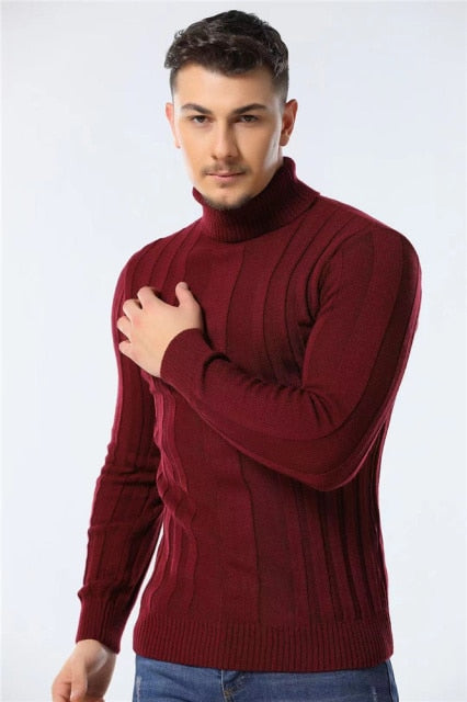 Mathis Textured Stripe Turtleneck