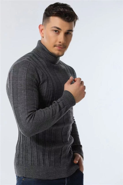 Mathis Textured Stripe Turtleneck