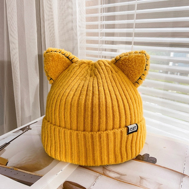 Adorable Cat Ears Knitted Hat